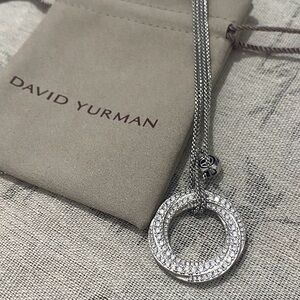David Yurman Silver Circle Pendant Necklace